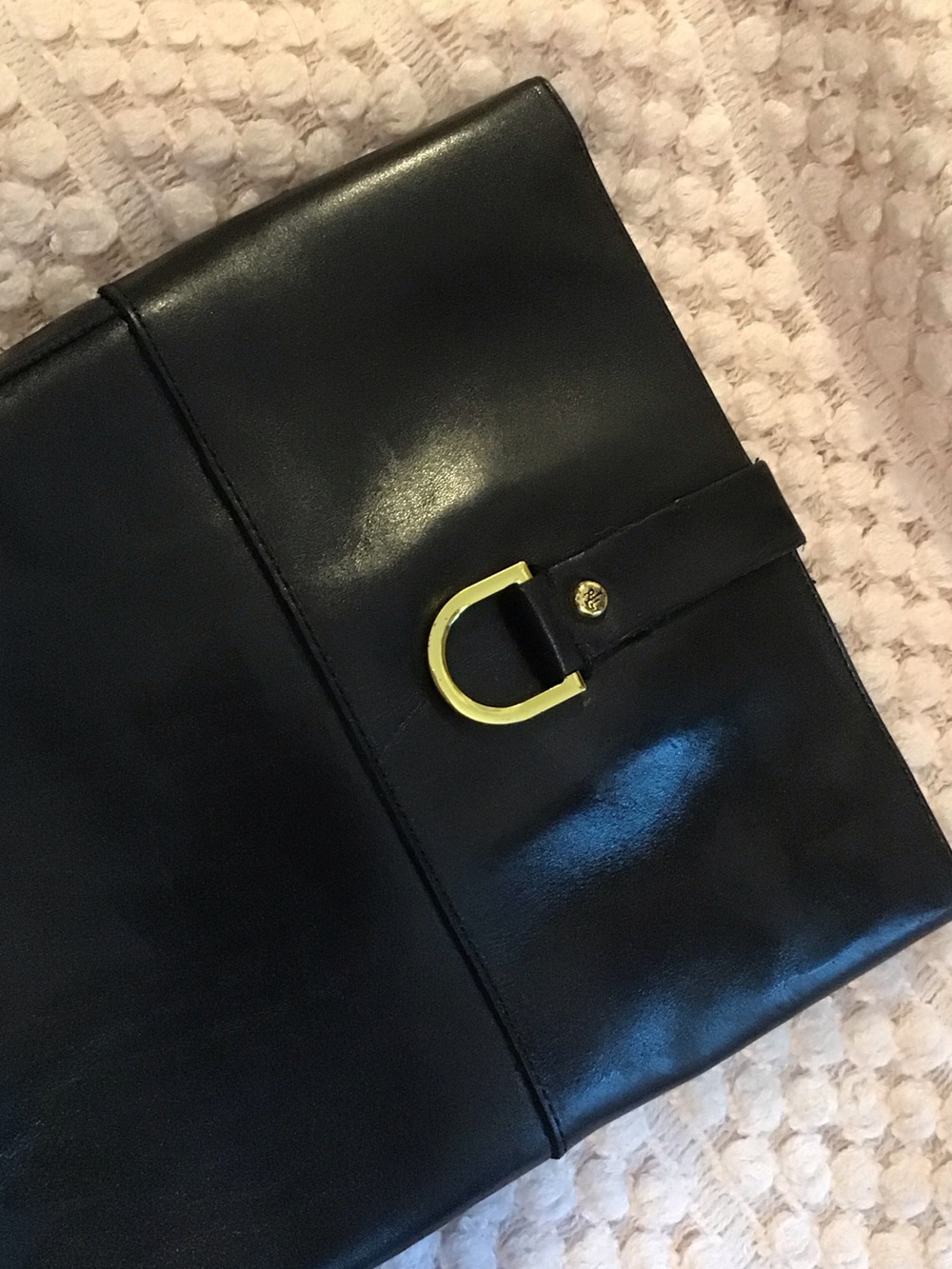 Lauren Ralph Lauren Black Leather Riding Boots with Gold Hardware - Picture 3 of 8